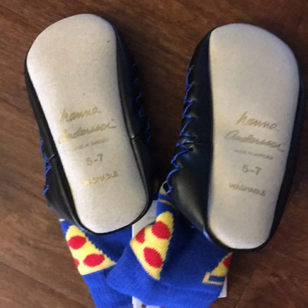 Hanna Andersson Pizza Bootie Slippers Sz 5-7 NEW